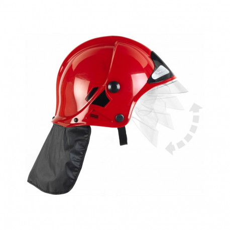 punane tuletõrjekiiver visiiriga