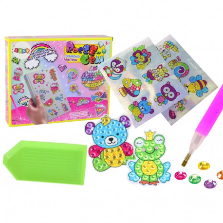 Zestaw Diamencików Do Wyklejania DIY Zwierzątka Kolorowe Naklejki