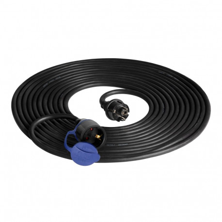 Przedłużacz warsztatowy bryzgoszczelny IP44, 1x2P+Z 20m,kabel gumowy olejoodporny H07RN-F 3x1,5mm-, 