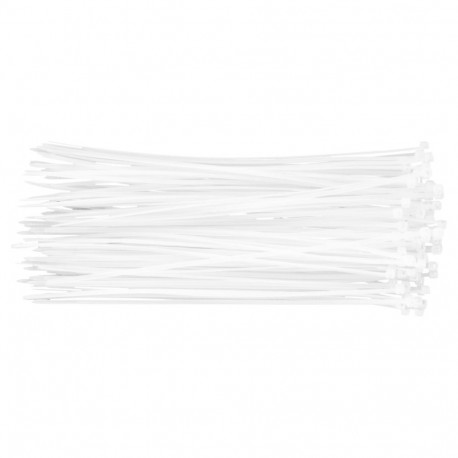 Opaski zaciskowe 2.5 x 200 mm, 100 szt., białe (5 tk.)