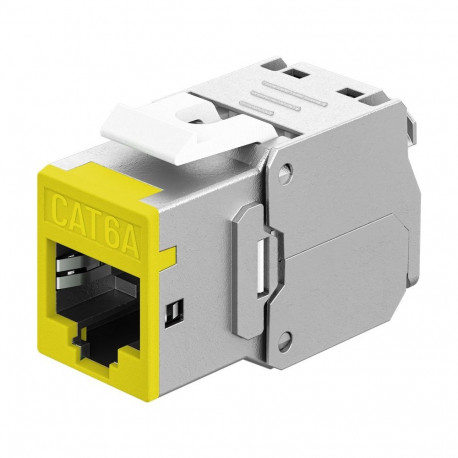Goobay RJ45 CAT 6A STP õhuke kollane keystone-moodul