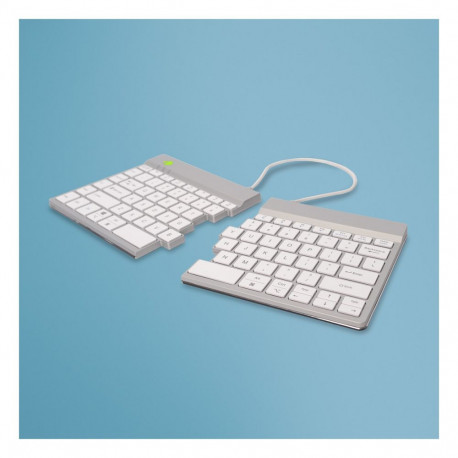 R-Go Split Break valge juhtmevaba US-paigutusega klaviatuur