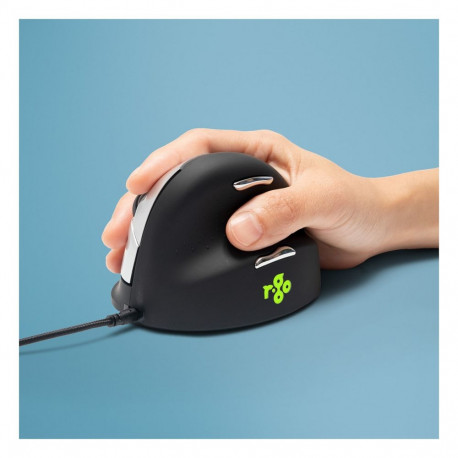 R-Go HE ergonoomiline paremakäeline USB hiir, keskmine, must/hõbe, retail