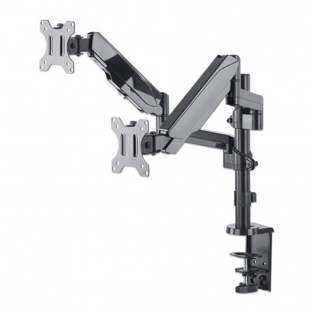 "MANHATTAN Tischhalterung mit Gasdruckfeder und Kugelgelenk fuer zwei Monitore von 48,18-81,28cm 17Z