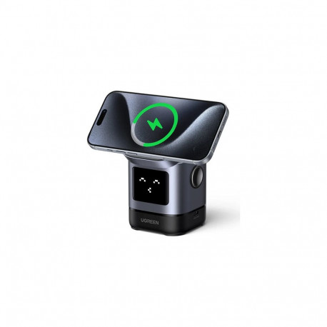UGREEN Uno W709 2-in-1 magnetiline juhtmevaba laadimisjaam 15W Qi2 sertifitseeritud ekraan iPhone-il