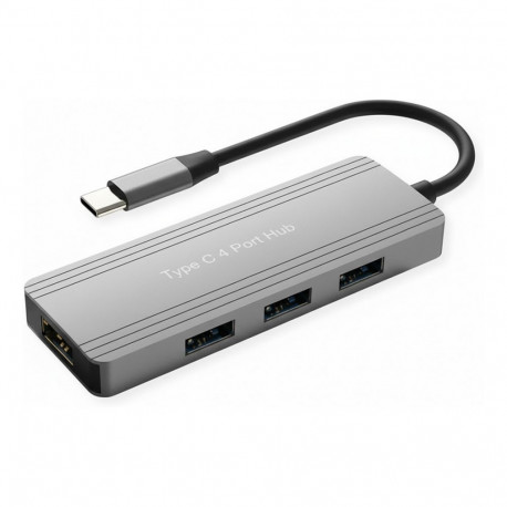 VALUE USB 3.2 Gen 1 4-pordiline jaotur, USB-C ühenduskaabel