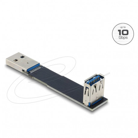 USB-adapter 10 Gbps, USB tüüp-A emaspesa isase pistikuga, 90° nurga all
