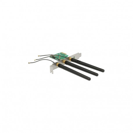 "PCI Express x1 Karte > 1 x intern M.2 Key A Slot mit 3 externen Antennen – Low Profile Formfaktor"