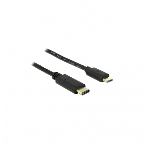 "USB2.0 USB Type-C 2.0 Stecker > USB 2.0 Typ Micro-B Stecker 2,0 m schwarz Delock"