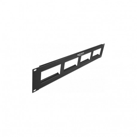 "DeLock Patchpanel 19"" 2HE mit4x 90,5x45,2mm Ausschnitt Schwarz"