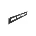 "DeLock Patchpanel 19"" 2HE mit4x 90,5x45,2mm Ausschnitt Schwarz"