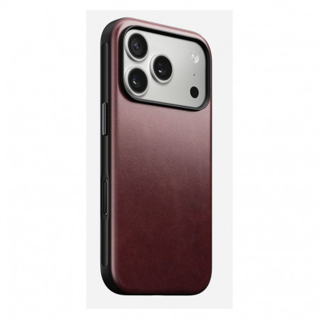"Nomad Modern Leather Case iPhone 17 Pro Burgundy Horween"