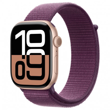 Apple Watch Series 10 GPS + Cellular 46mm roosakuldne alumiiniumkorpus ja Plum Sport Loop