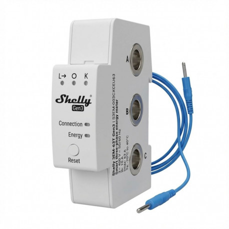 Shelly 3EM-63T Gen3 voolumõõtja