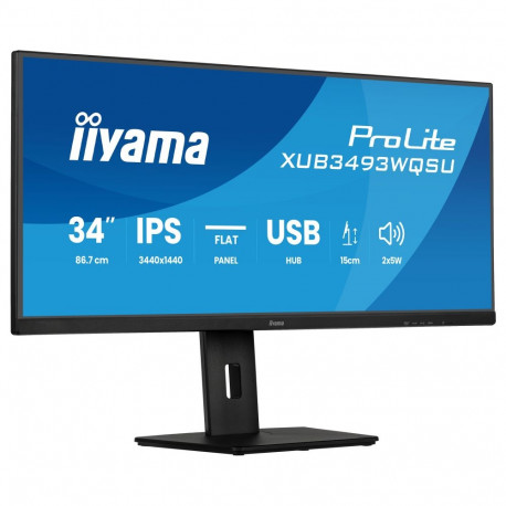 "86,7cm/34"" (3440x1440) iiyama ProLite XUB3493WQSU-B6 21:9 IPS 1ms 120Hz HDMI DisplayPort USB VESA 