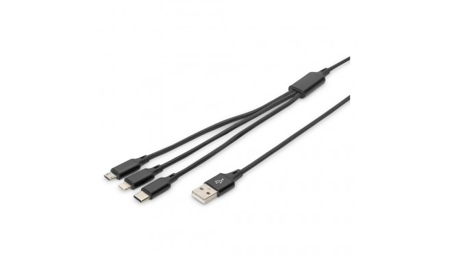 "DIGITUS LAK 3in1 USBA+Lightning+MicroUSB->USBC 1m schwarz"