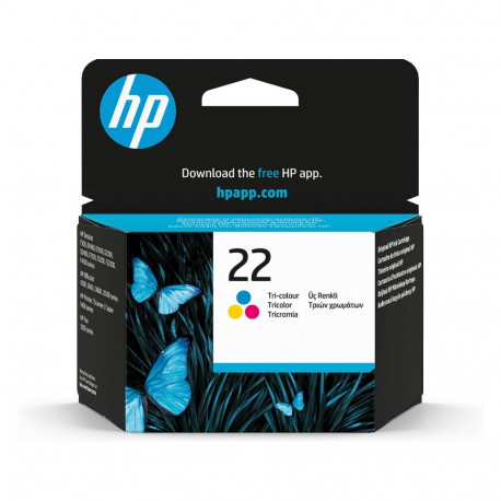 HP 22 originaal tindikassett C9352AE kolmevärviline standardmaht 5ml 165 lehekülge 1 pakk