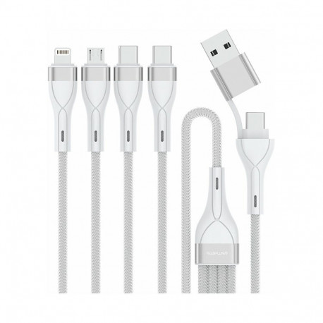 "4smarts USB-C/A Multi-Ladekabel 4in2 1,2m, wei"