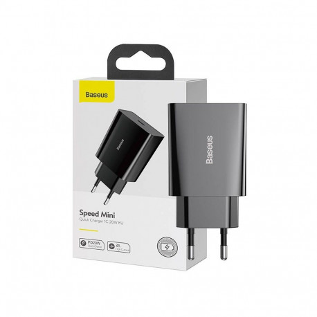 Baseus Baseus Speed Mini Quick Charger, USB-C, PD, 3A, 20W (black)