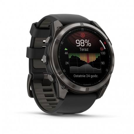 Garmin fenix 8 Pro 51 mm, MicroLED Sapphire, Carbon grey DLC titanium with Black/pebble grey silicon