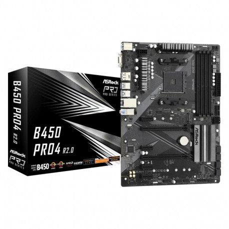 ASRock mainboard AMD B450 SAM4 ATX 4xPCI-Express 2.0 1x 2xPCI-Express 3.0 16x 2xM.2 DDR4