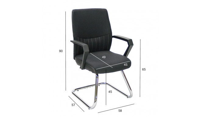 Klienditool ANGELO 58x57xH90cm, must