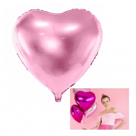 PartyDeco fooliumist õhupall, 45 cm, roosa / Süda