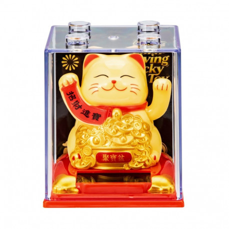 Toy solar waving lucky cat, 8 cm