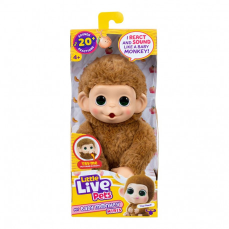 LITTLE LIVE PETS interactive plush Monkey minis, 19 cm