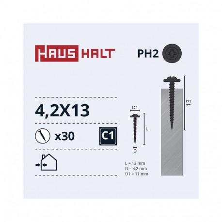 Isepuuriv kruvi 4,2X13 MET/MET fosfaaditud 30 tk