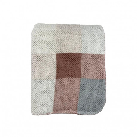 PLAID BLANKET CLOUDY 150X200CM GREY/PINK