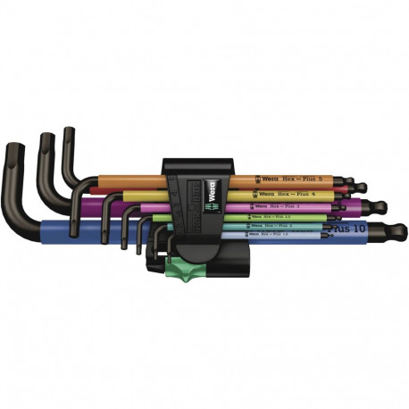WERA 950 SPKL/9 SM N Multicolor Hex-Plus Hex Key Set High Torque