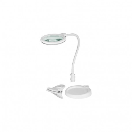 Goobay LED Magnifying Lamp with Base and Clamp, 6 W, white