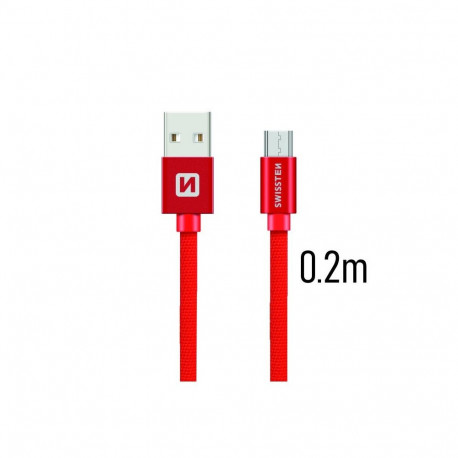 Swissten Textile Quick Charge Universal Micro USB Data and Charging Cable 0.2m