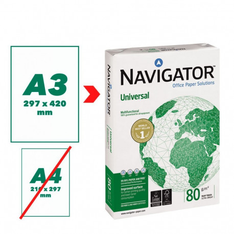 Koopiapaber Navigator Universal A3 80g/m2, 500 lehte 3Re (2 tk)