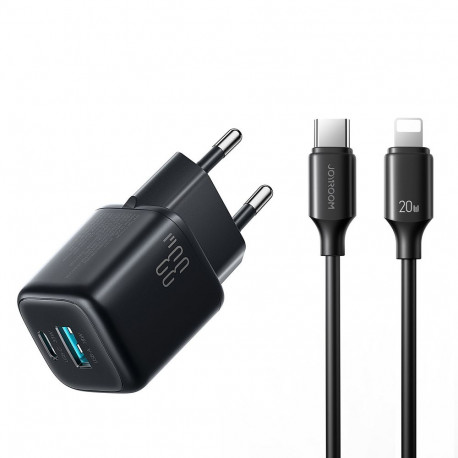 Joyroom JR-TG7 33W USB-A + USB-C wall charger with 30W USB-C - Lightning 1m cable - black