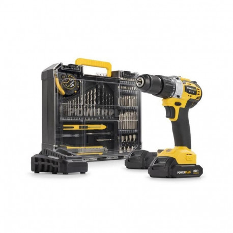 Powerplus POWX00850 akulöökpuur kruvikeeraja puurimiseks ja kinnitamiseks 20V 60Nm 2x2.0Ah komplekt 