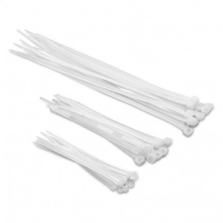 Plastic clamps white 3x120mm (100pcs.) Kreator