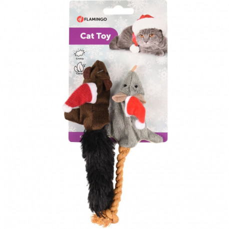 Flamingo krabisevad jõuluhiired kassidele 2tk