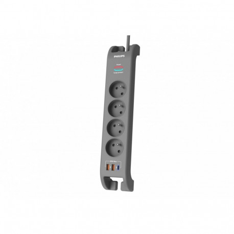 Surge protector power strip 4 sockets 2m 3xUS