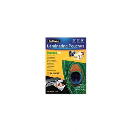 Fellowes | Laminating Pouch | A4 | Clear | Thickness: 100 micron, Qty Per Pack: 100 pcs; Ideal for n
