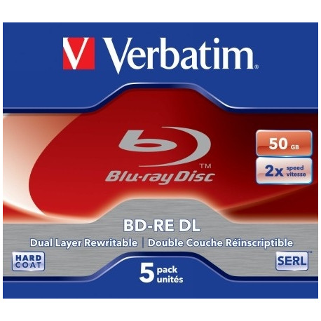 BD-RE Verbatim 50GB 2x, Jewel, Blu-ray Dual-Layer, korduvkirjutamiseks, 1 toorik tavapakendis