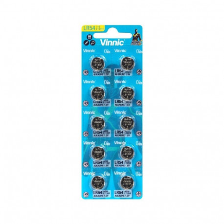 Vinnic battery G10 / AG10 / 189 / LR1130 / LR54 Blister 10pcs