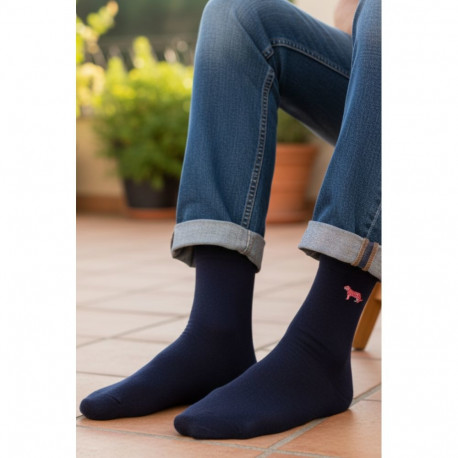 SOKISAHTEL PEDRO tumesinised tiigriga puuvillased sokid 446