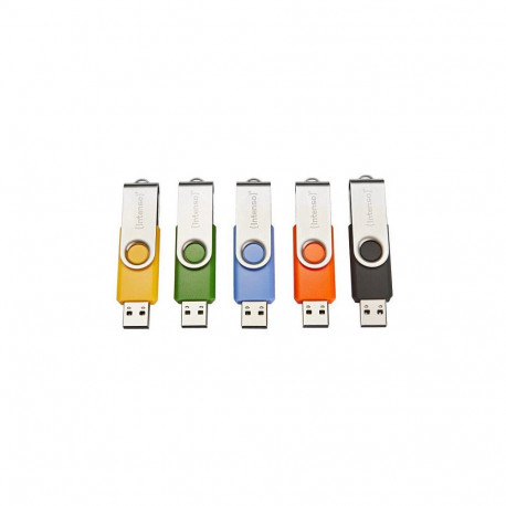 Intenso USB-mälupulk Basic Line Typ-A 8GB pööratav, kuni 28MB/s, USB 2.0, 10 tk komplekt