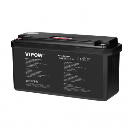LiFePO4 aku 100Ah 25.6V BMS-iga