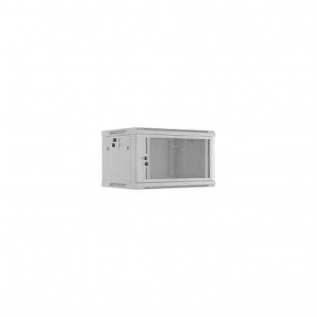 LANBERG wall-mount rack 6U 600x450 perforated door grey flat pack