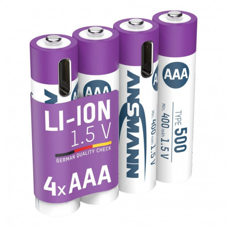 ACCU AAA 1.5V 500MAHUSB-C.MAX1A 4PCS