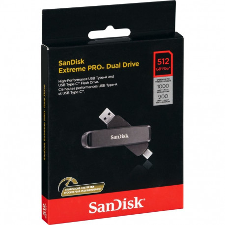 SanDisk Extreme Pro dual 512GB USB A+C mälupulk SDDDE1-512G-G46