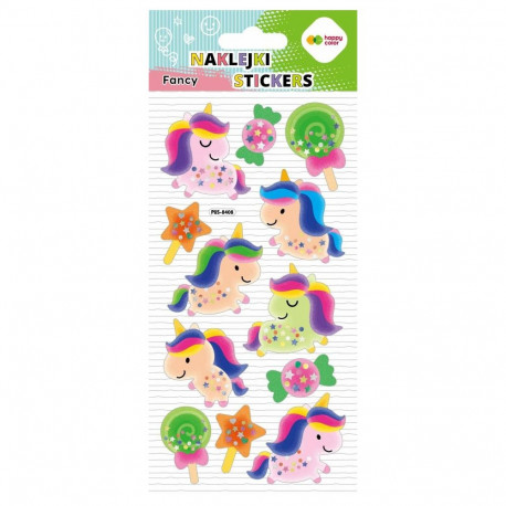 3D-kleebised pehmed – Glitter Unicorns, 12tk